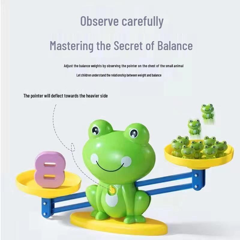 Children's Digital Frog Balance Toy for Early Math Learning and Kindergarten Education.
