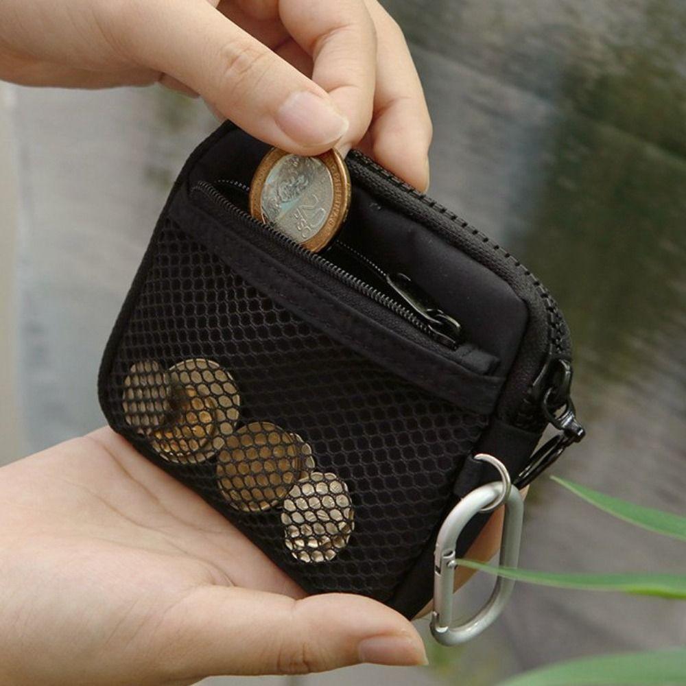New Solid Color Coin Purse Zipper Large Capacity Small Wallet Wear-resistant Storage Bag Male Female