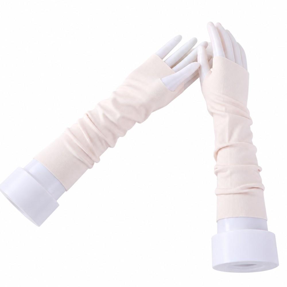 Thin Gloves Fingerless Gloves Soft Half Finger Mittens Comfortable Long Arm Warmers  Casual Wear