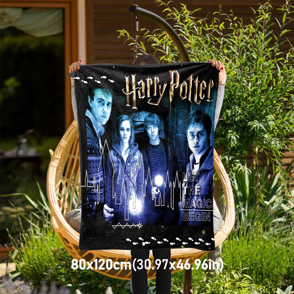 1 шт. Гарри Поттер НАЧНИТЕ ВОЛШЕБСТВО Наружный фланелевый плед Всесезонный Мягкое тепло, Домашний декор 1031067 80x120cm