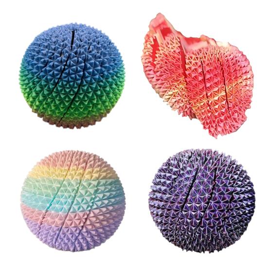 3D Printed Fidget Ball Toy Hard Spiky Fidget Sphere Twistable Sensory Stress Relief Desk Accessory for Adults Kids