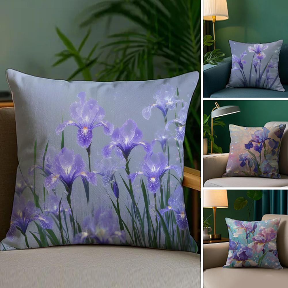 OOrchid Grass Pillow Case Silky Elegant Comfort Sofa Bed Invisible Zipper