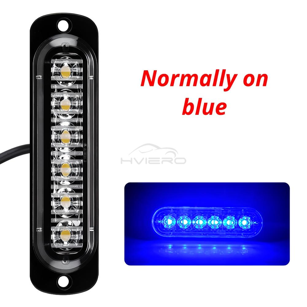 1X Truck 12V-24V LED Warning Strobe Grille Flashing Lamp Bar Side Car Beacon Red Yellow White Turn Signal Parking Drl Fog LightTurn Signal 2