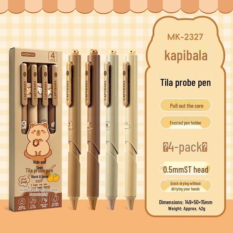 Capybara Peek-a-boo Quick-Dry Student Pen 0.5mm