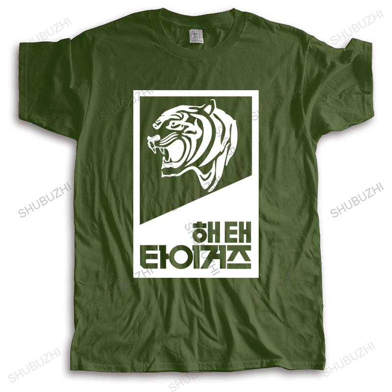 Men Tshirt Short Sleeve Haitai Tigers Korean Baseball Team 80S Seoul Cool Vintage Retro Fashion Cotton Brand Teeshirt Homme