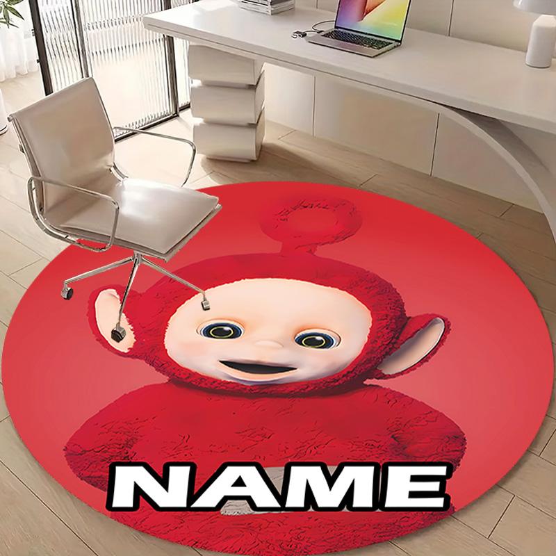 Personalized T-Teletubbies Round Chair Office Rug - Perfect for Mat, Office Chair & More - Ideal Gift for Birthdays and Holidays