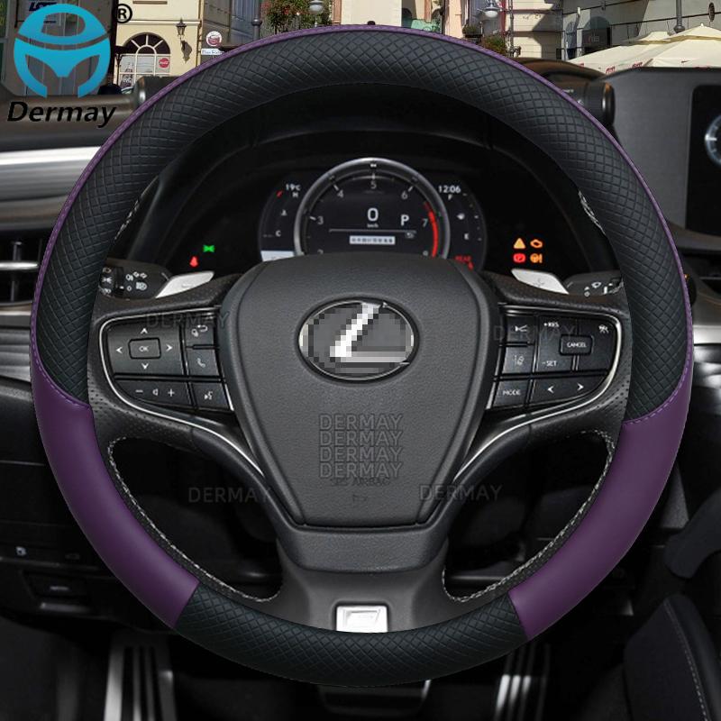 for Lexus is250 RX350 is350 GX460 is300 ES350 RC CT200h 100% DERMAY Brand Car Steering Wheel Cover PU Leather Auto Accessories