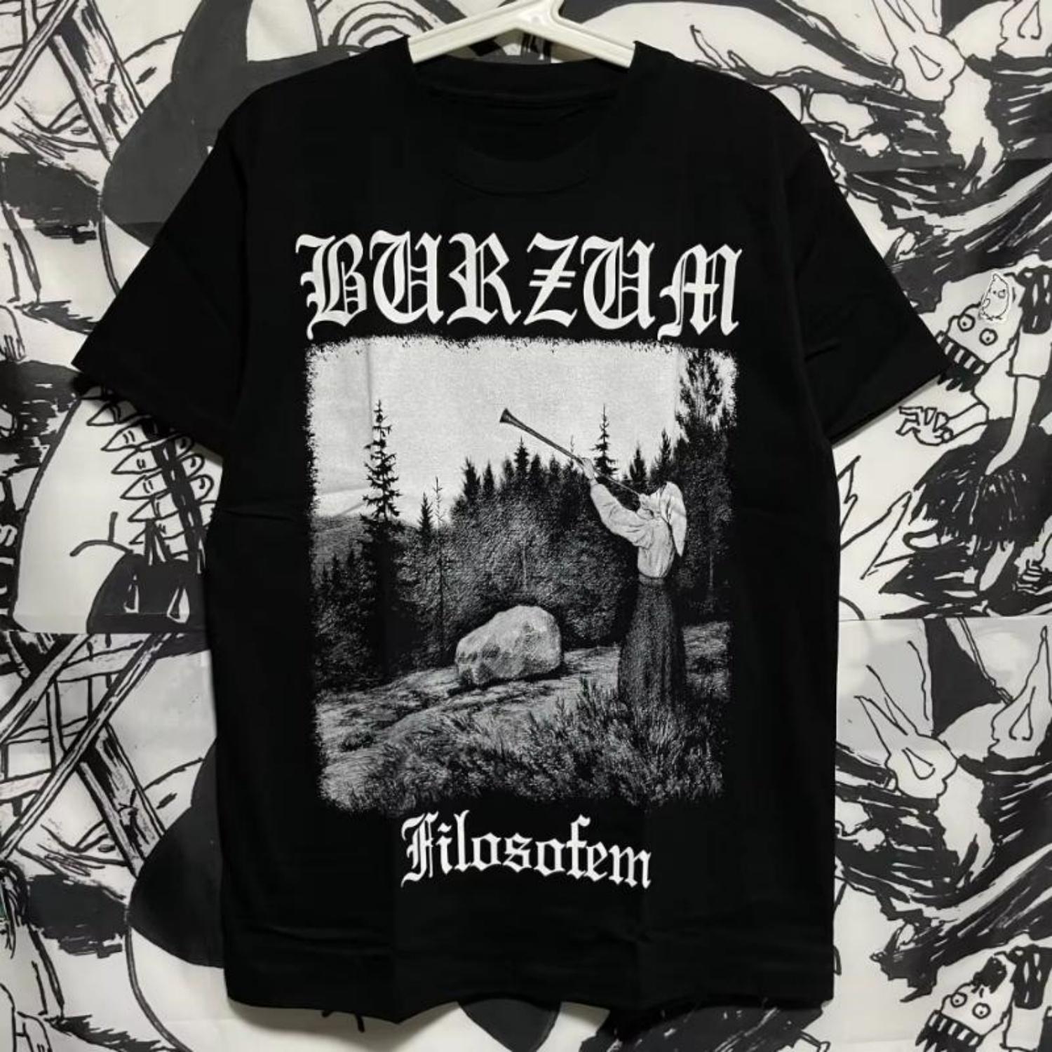 

Burzum Band European and American Imported Metal Men and Women Spring and Summer Printing Flip Tshirt XXXXXL чорний