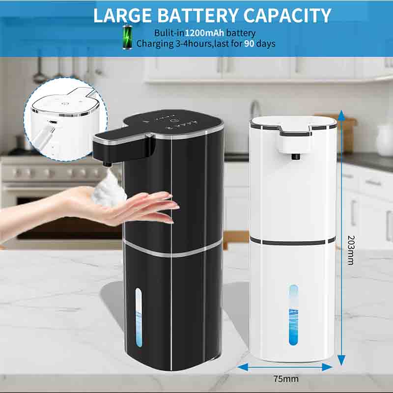 420ML Automatic Soap Dispenser Touchless Type C USB Rechargeable Electric Soap Dispenser Waterproof Foam/Liquid Dispenser