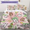 Cute Cartoon Pattern Bedding uilt Set uilt Cover Pillowcase Home Decoration Birthday Gift (1 * duvet cover + 2 * pillowcase  without core)47