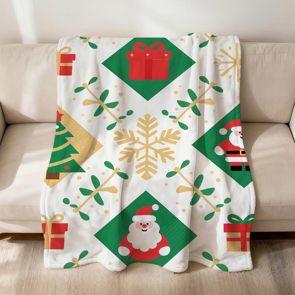 Christmas tree reindeer fashion art Flannel soft warm plush blanket sofa living room pet hogar bedroom gift home Car portable