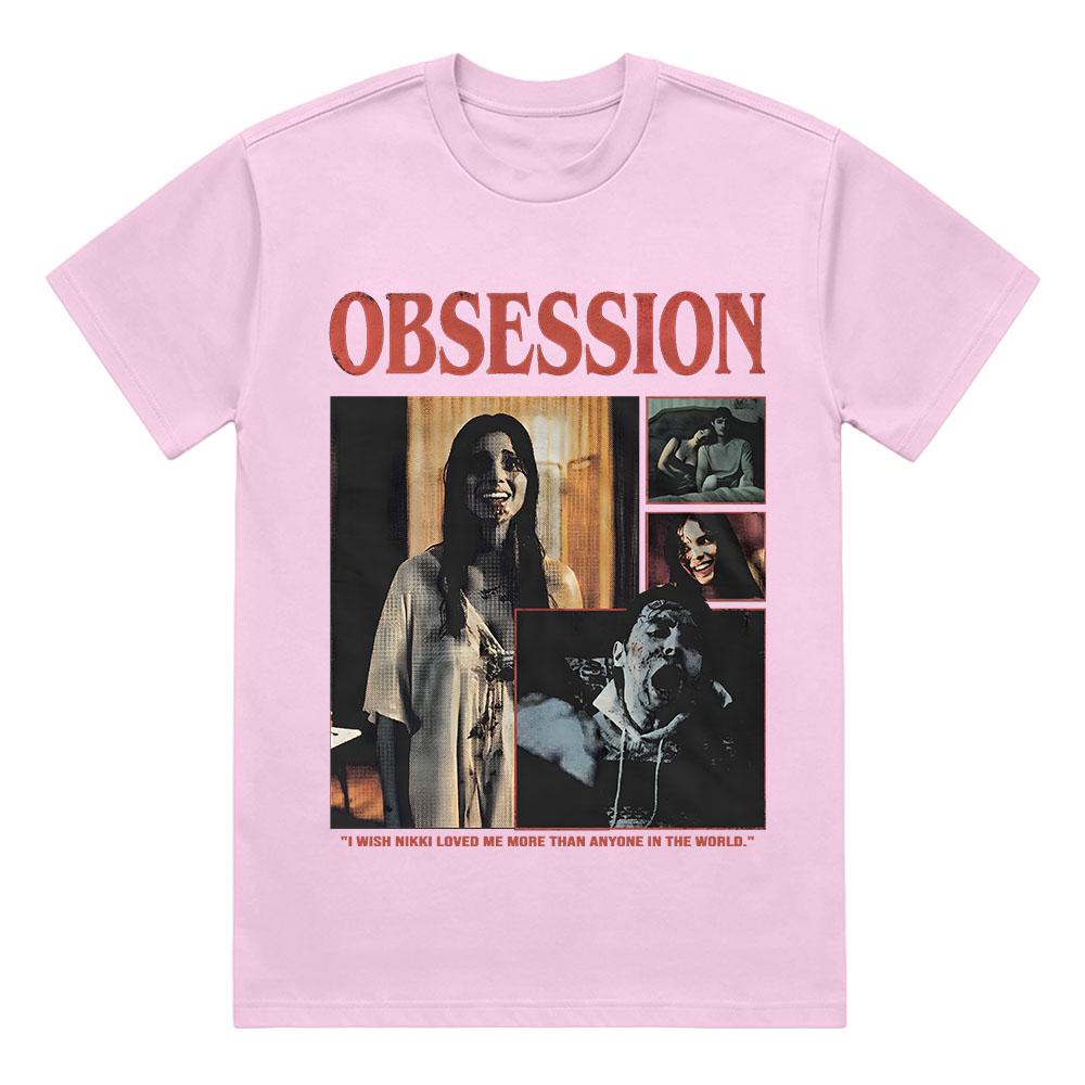 Vintage Obsession 2026 T-Shirt Film Horror Unisex Regalo per Appassionati Horror Magliette in Cotone Film Thriller Streetwear