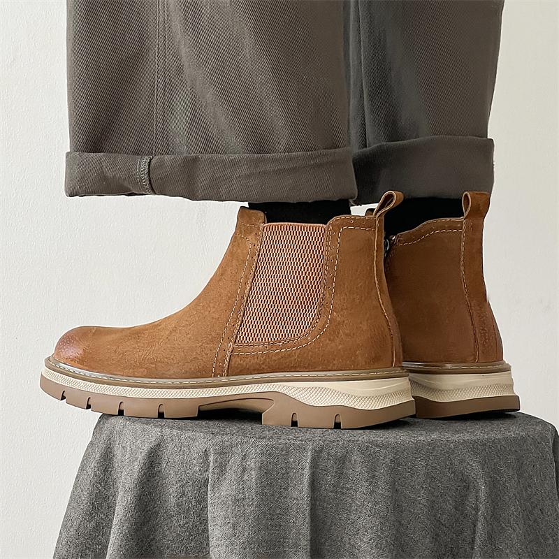 FashionLassics All-match Basic Boots High Side Zipper Versatile Motocross Boots 2024 New Arrival Men Boots Men's Casual Outdoor Shoes