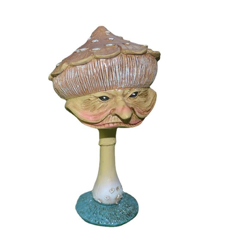 

1Pc Mushroom Grandma Human Face Mushroom Garden Decorative Resin Ornaments, for Outdoor Courtyard Patio Garden Decoration