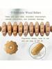 Nine-wheel wooden massage rollers - full-body meridian massager - home fitness device