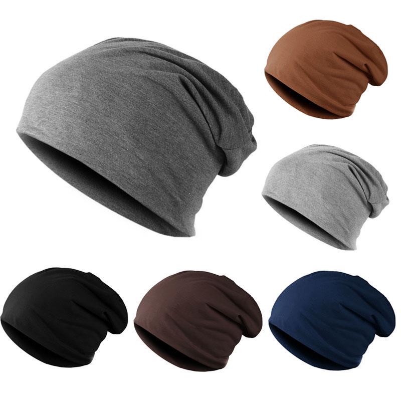 Men Women Fashion Knitted Hats Solid Color Soft Cotton Hip-hop Slouch Beanies