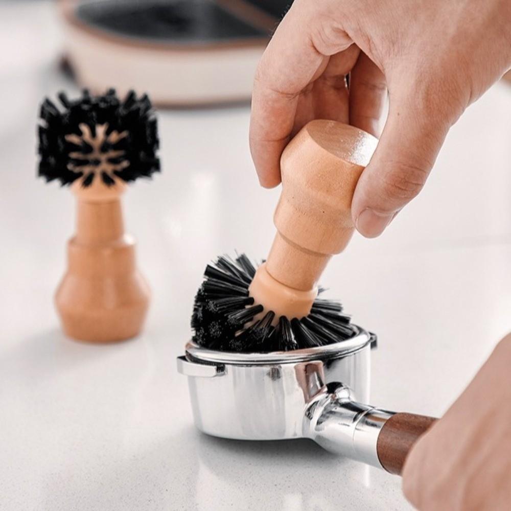 Residual Powder Sweep Portafilter Cleaning Brush Wooden Handle Barista Brush  Kitchen Use