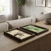 Large Capacity Bamboo Leaf Serving Tray Chinese Style Rectangular Storage Tray  Living Room