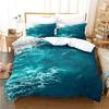 3D Ocean Waves Bedding Set Queen Size Soft Summer Sea Beach Duvet Cover Set Hawaiian Tropical Print Comforter Cover Pillowcases