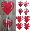 4pcs Nonwoven Cutlery Bag Pocket Valentines Day Heart Fork Knife Spoon Holder Kitchen Tableware Organizers Table Decor
