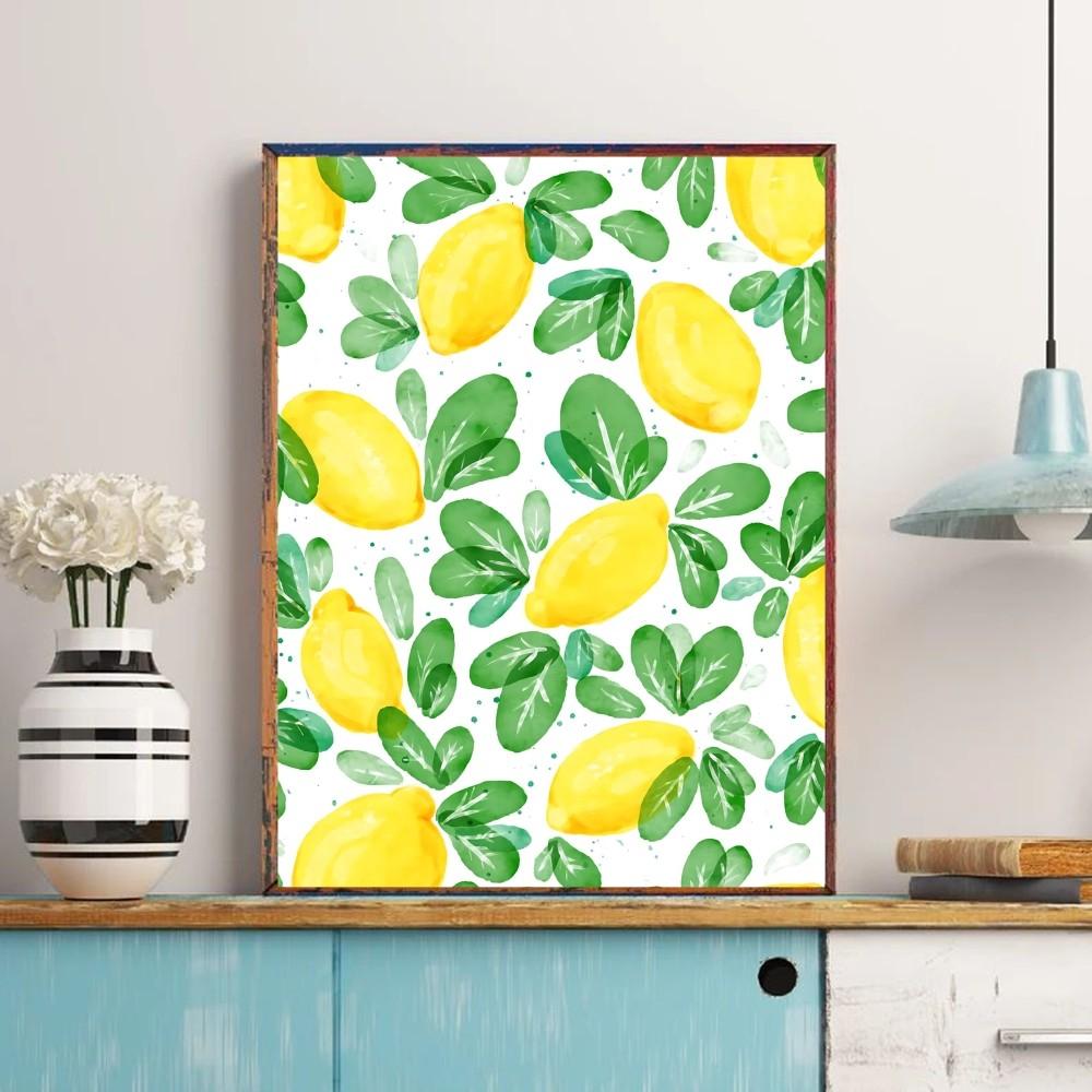 Fruit lemon Vintage Posters Sticky Whitepaper Prints Posters Artwork Posters Wall Stickers