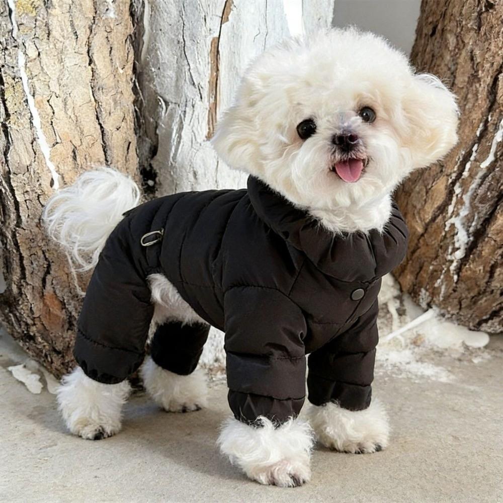 Padded Cotton Dog Jumpsuit Four Legs Design Cotton-padded Jacket Winter Dog Jacket  Cold Weather