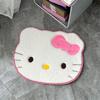 Cartoon Hello Kitty Car Floor Mats, Black Leather Interior Floor Mats for Both Driver and Passenger, Cute Cat Pillow and Backrest Cushion