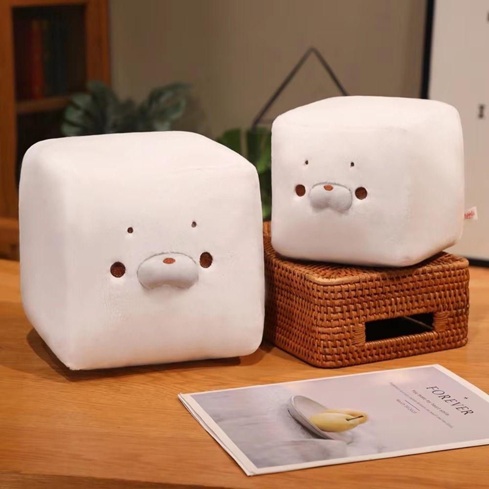 Comfortable Tofu Seal Plush Toy Creative Cartoon Seal Plush Toy Square Seal Plush Toy  Couple Gift