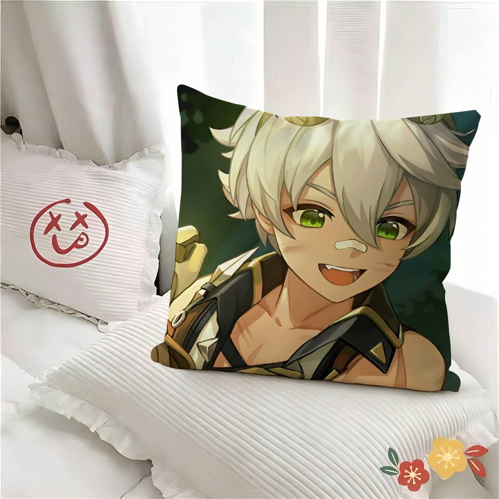 pc Bennett Genshin Impact Pillow Case Fashion Square Pillowcase Bedroom Sofa Room Ins Decoration Leisure