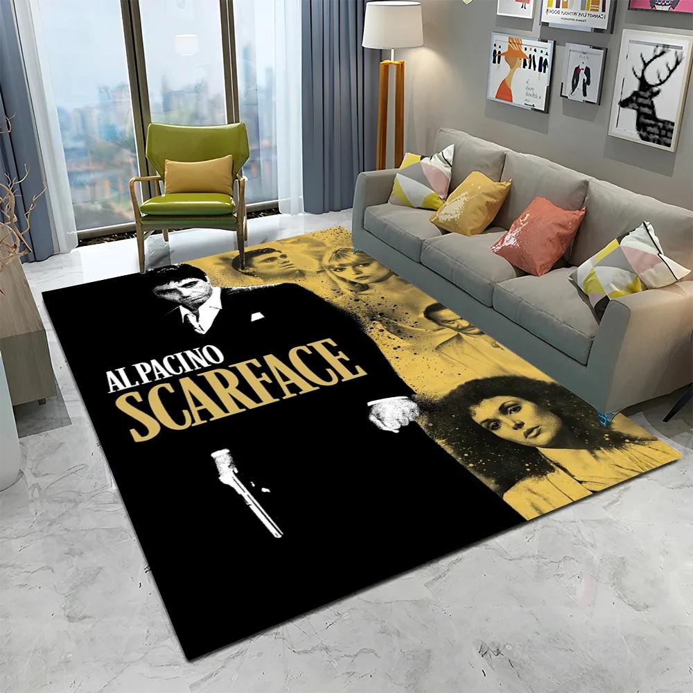 3D Printing Movie Scarface Tony Carpet Rug for Home Living Room Bedroom Sofa Doormat Decor,kids Play Area Rug Non-slip Floor Mat