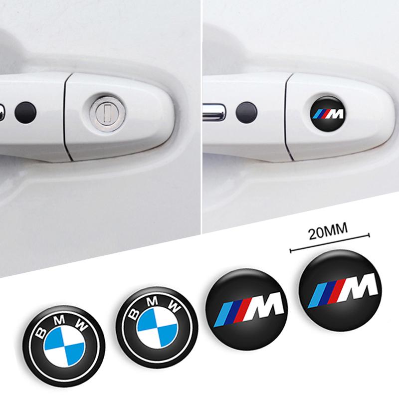4pcs Car 20mm Door Keyhole Lock Protection Sticker Decor Decals For BMW M Emblem E46 E36 E34 F10 E90 F30 E60 F30 E53 E30 E92 E87
