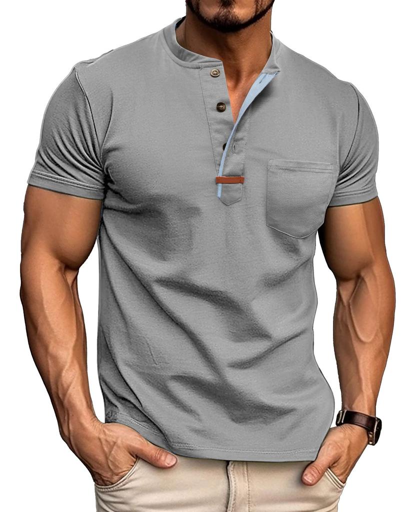Las Camisas de Manga Corta de Color Sólido para Hombre en Verano Son Casuales, Holgadas, Cómodas y a la Moda. Polo de Manga Corta para Hombre