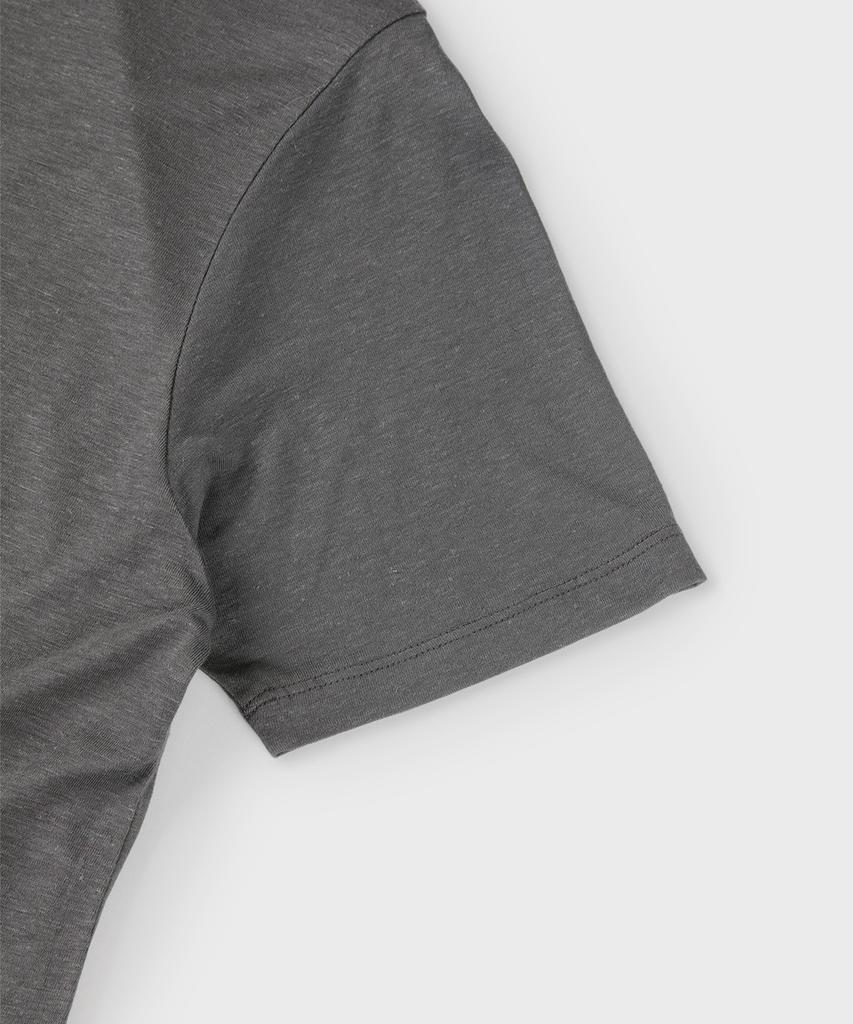 PANICALE Charcoal Striped Short Sleeve Polo Shirt