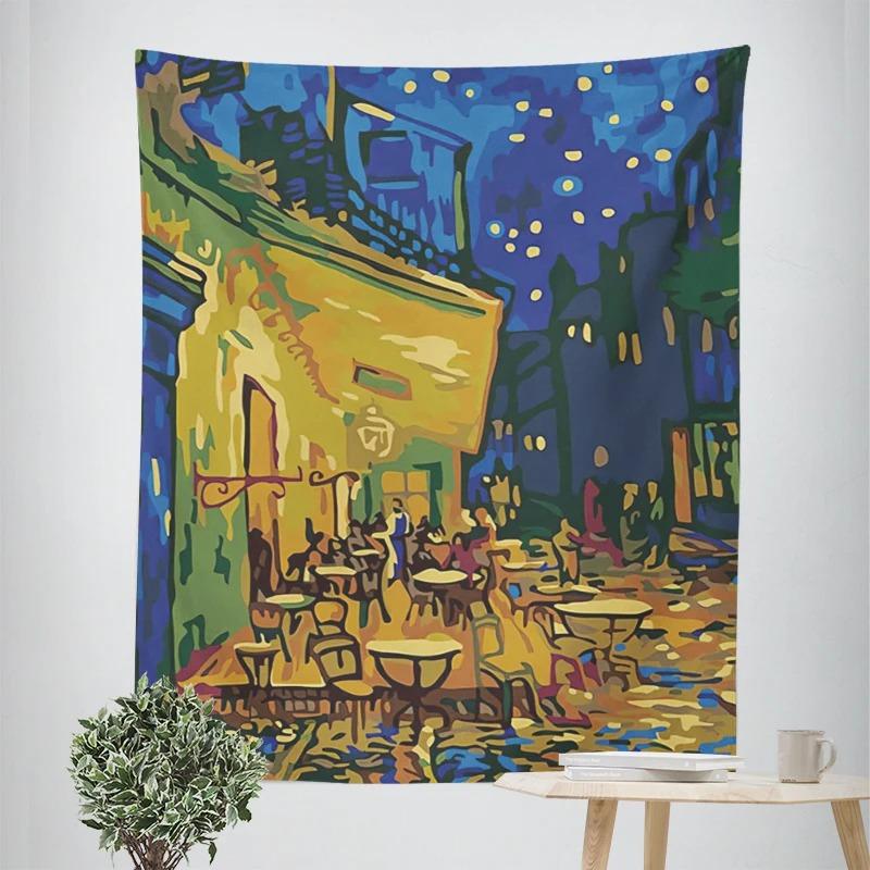 Vintage Oil Painting Pattern Decorative Tapestry Home Wall Decor Office Living Room Tapestry