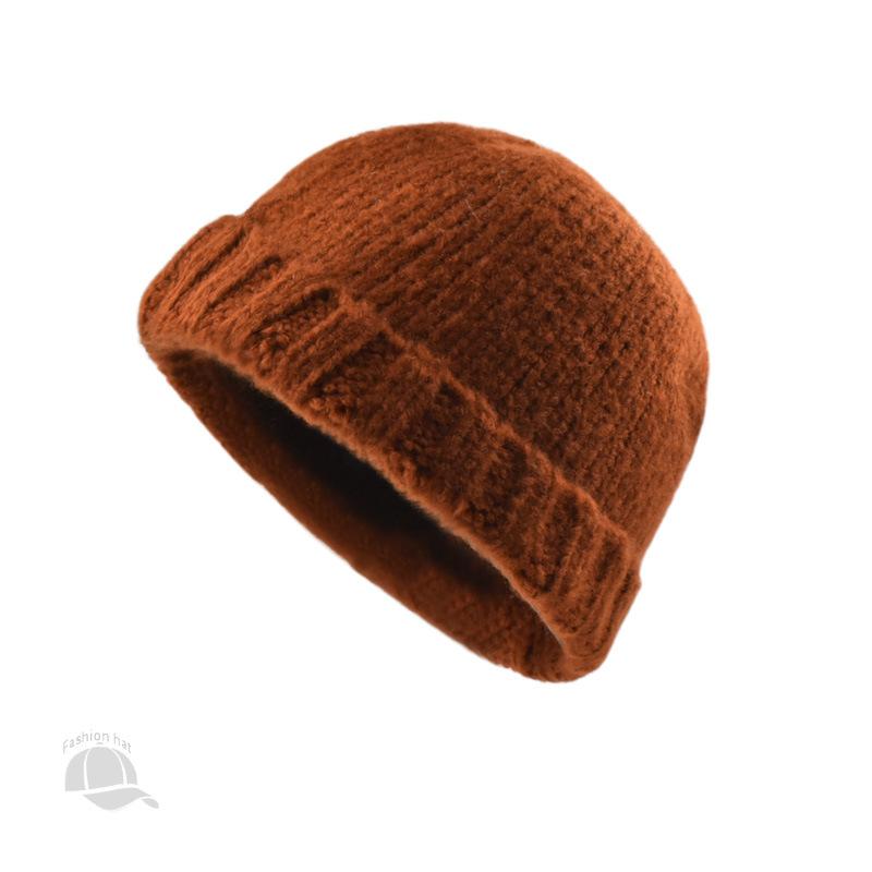 1pc Winter Warmth Beanies for Men Women Brimless Docker Hat Winter Watch Cap Sailor Outdoor Windproof  Rolled Cuff Harbour Hats