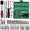 46-Piece 1/4 Inch Ratchet Socket Wrench Set, Chrome Vanadium for Auto Repair & Home Use