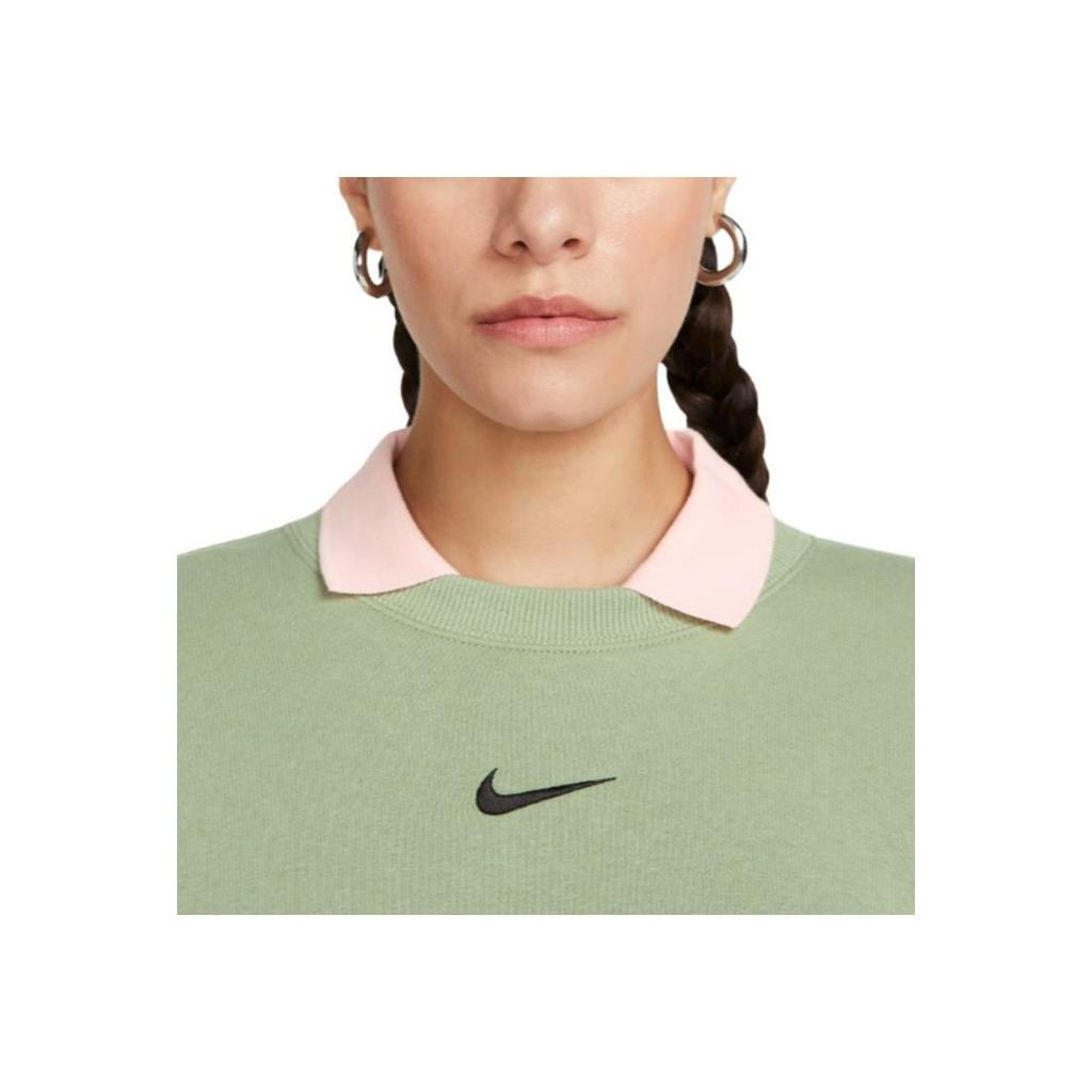 Nike Sportswear Phoenix Fleece Solid Logo Pullover Hoodie Women Tops Oil-Green DQ5733-386
