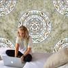 Runder Mandala-Wandteppich, Wandbehang, böhmischer Stil, schlicht, retro, geheimnisvoll, Polyester, bedruckt, Tischdecke, Schlafzimmer-Dekor