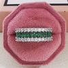 Shein Multi-Row Luxury Zircon Eternity Ring R5579 for Women