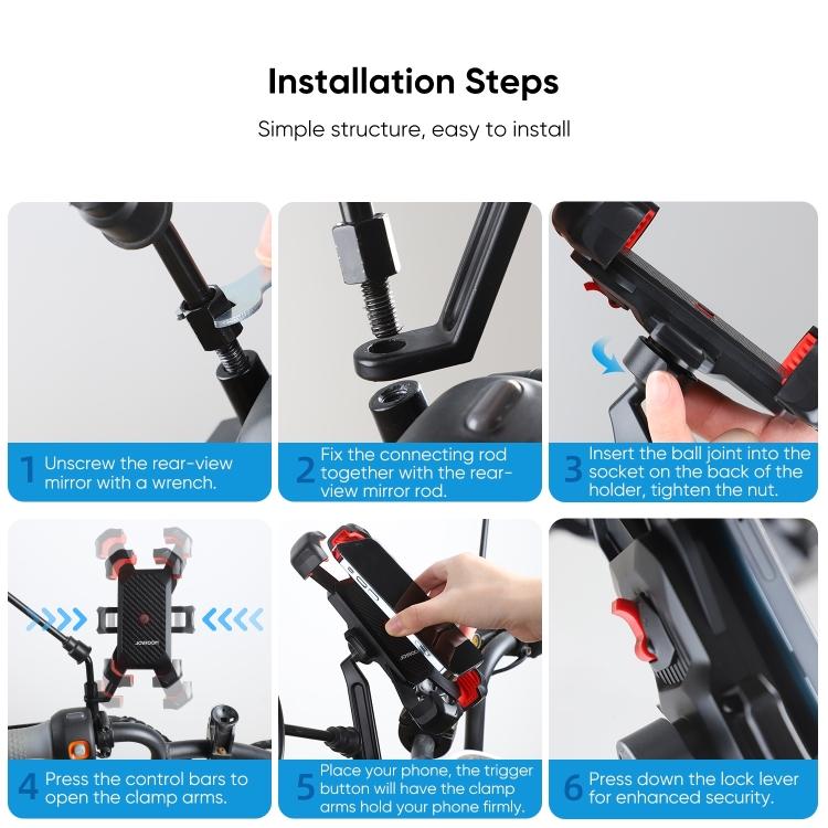 JOYROOM JR-ZS288 Motorrad Handyhalter Halterung (Schwarz)