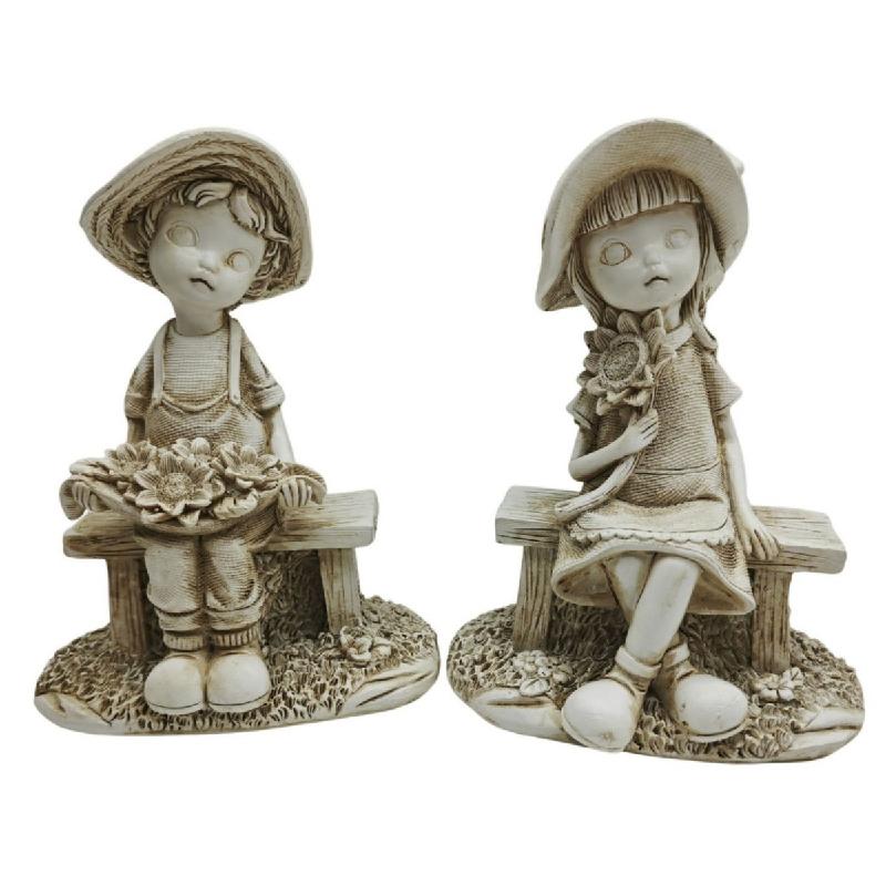 

Creative new resin girl facing statue handicrafts and ornaments Courtyard balcony home decoration