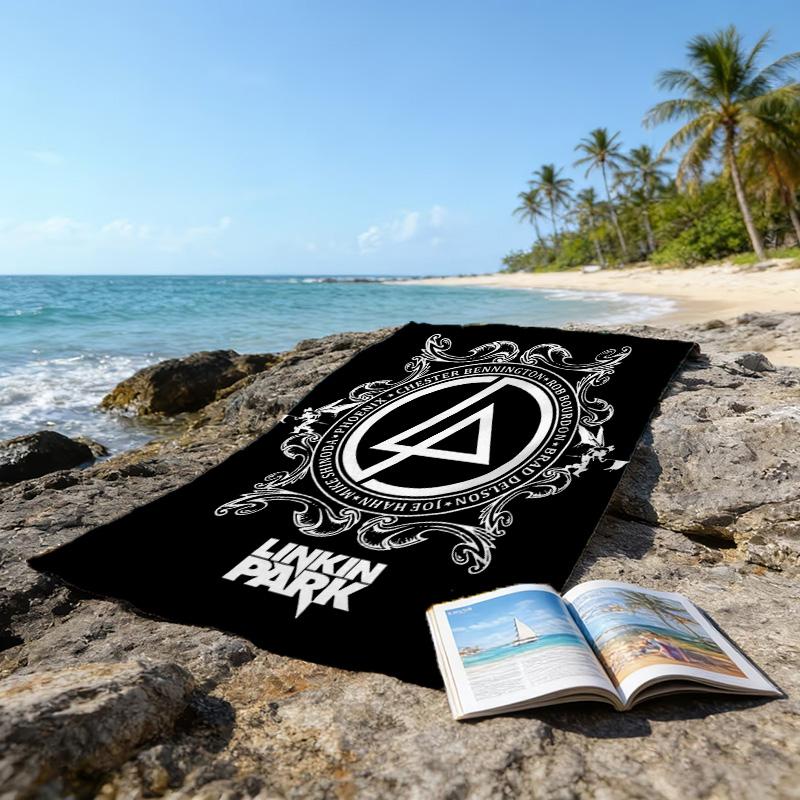 1pc Linkin Park2 Beach Towel, Beach and Seaside Swimming Pool Equipment, Fashion Pattern, Rectangular, Travel Essentials