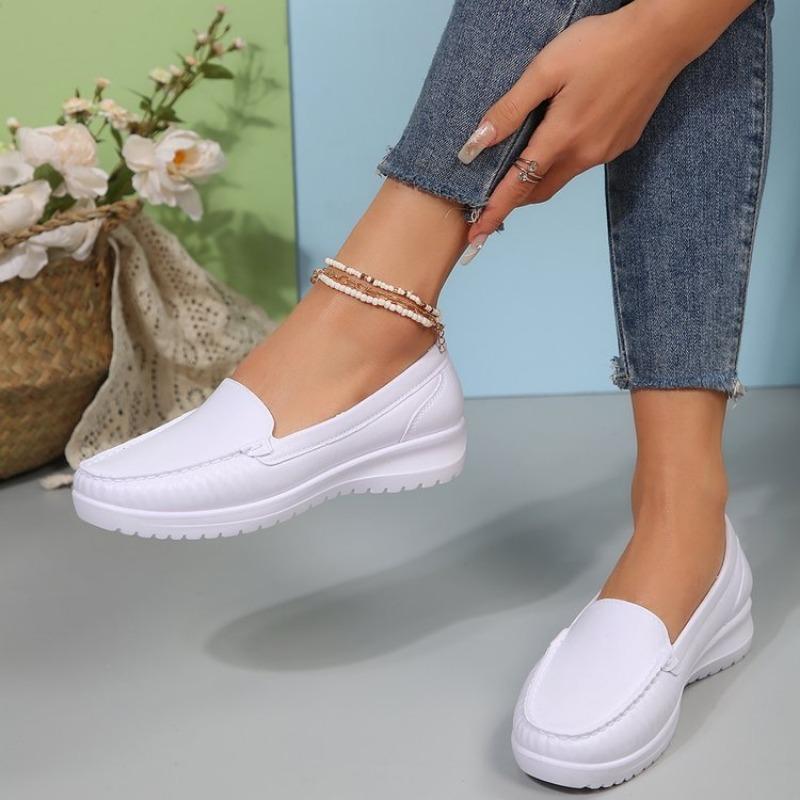 BCEBYL Spring and Autumn Casual Fashion Round Toe Flat Solid Color Comfortable Non-slip Wear-resistant Women's Shoes