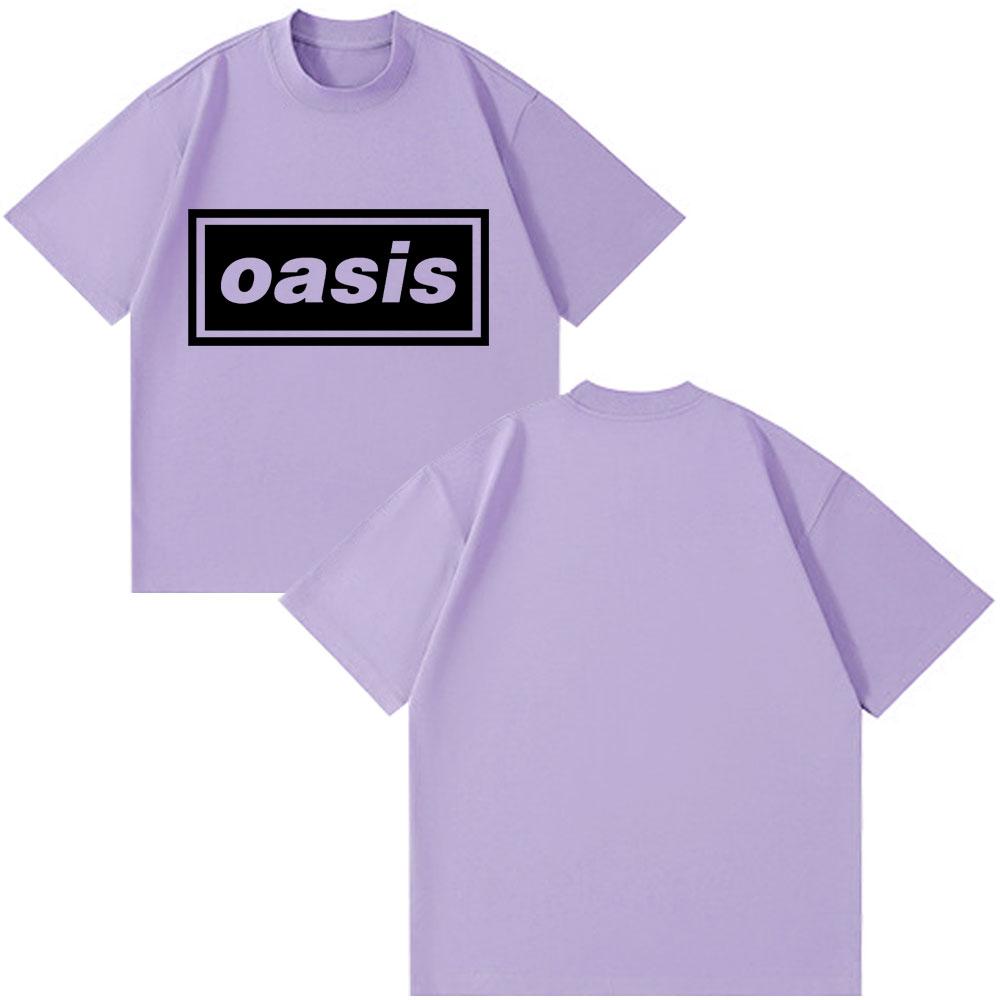Rock Band O-Oasis Logo Print Vintage Men Women Clothes for Teens  Fashion Clothing Oversized Cotton Oversized Style T-shirts