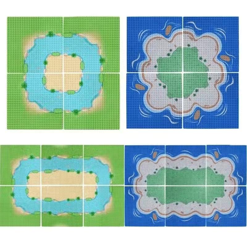 Classic Building Block Base Plate Island Grassland Blocks Baseplate City View Figures Construction Toys 32X32 32Dots STEM DIY Model Kit 3D