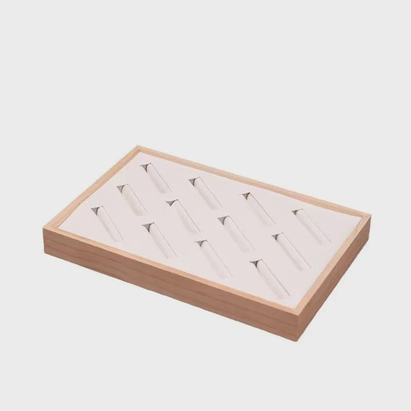 Solid Wood Jewelry Display Stand for Bracelets and Rings