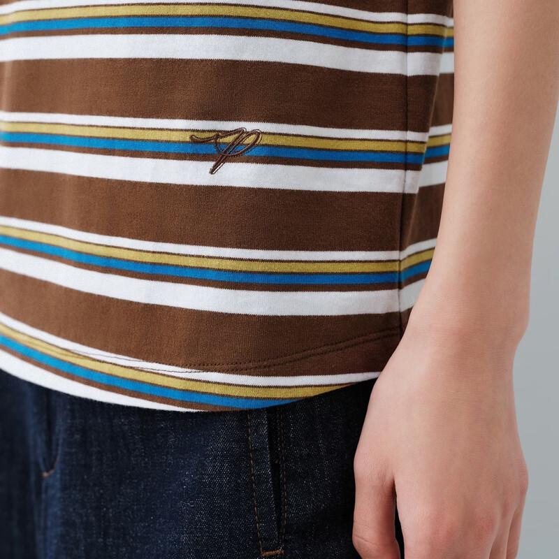 Peacebird Commuter Short Sleeve Striped T-Shirt AACNG212G01
