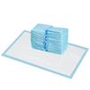 Set of 100 6-Layer Non-Woven, Paper, and PE Dog Toilet Pads, 45x60 cm, Blue and White