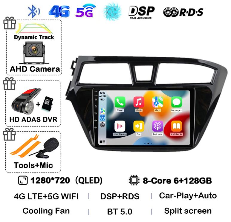 Android 14 Carplay Auto WIFI+4G For Hyundai I20 LHD 2015 2016 2017 2018 Car Radio Car Multimedia Player Stereo GPS NO 2 Din DVD