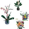 10311 Building Blocks Set Mini Model Orchid Pot Creative Flower Bouquet Ideas Assembled DIY Bricks Educational Toys for Children